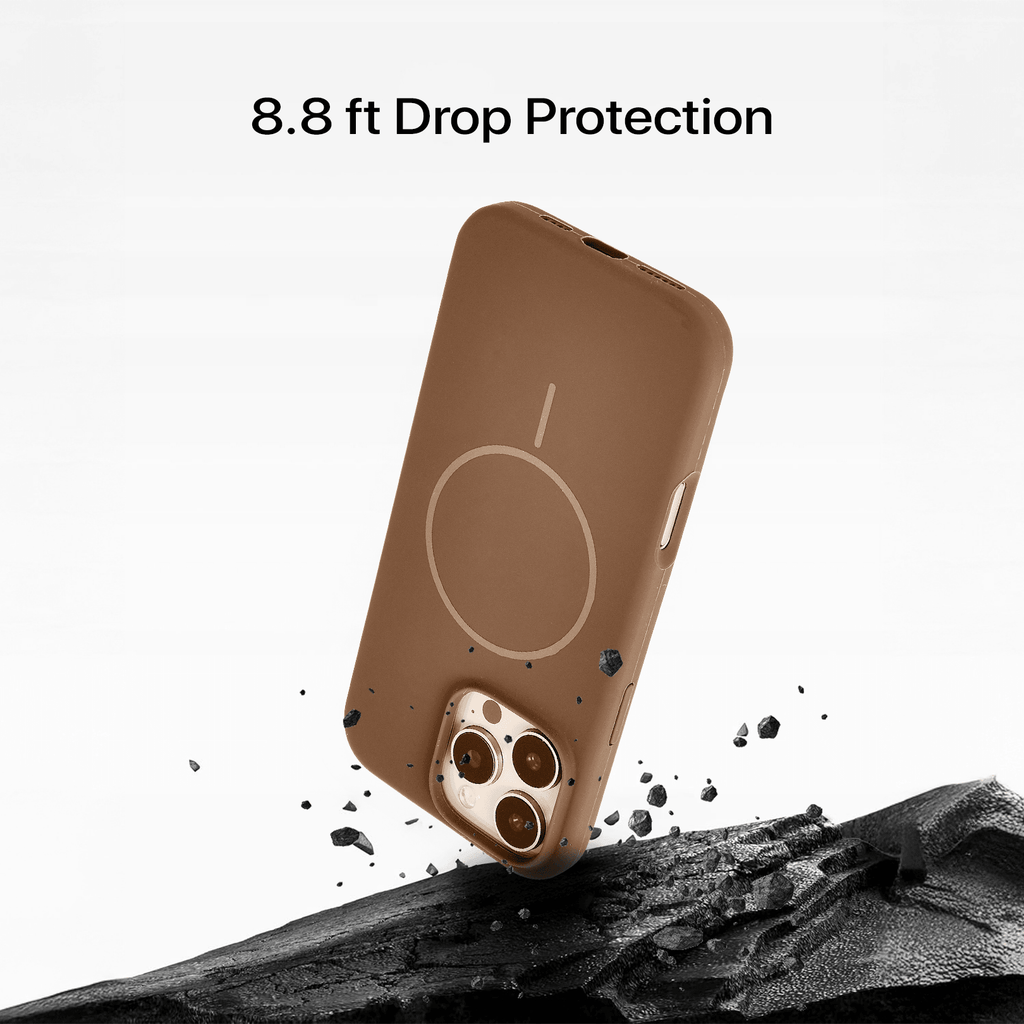 Anti Dust MagSafe Silicone Case - IPhone 15 pro max ( Brown)