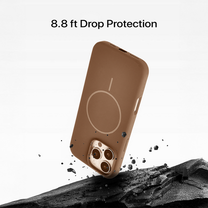 Anti Dust MagSafe Silicone Case - IPhone 15 pro max ( Brown)