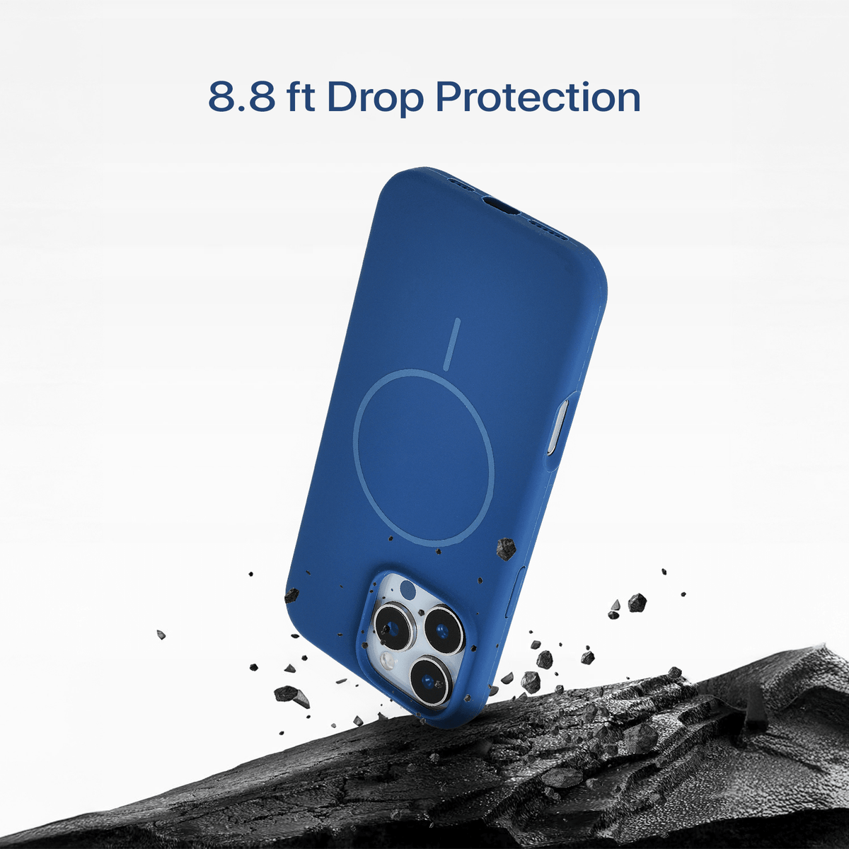 Anti Dust Magsafe Silicone Case - Iphone 14 Pro (Denim Blue)
