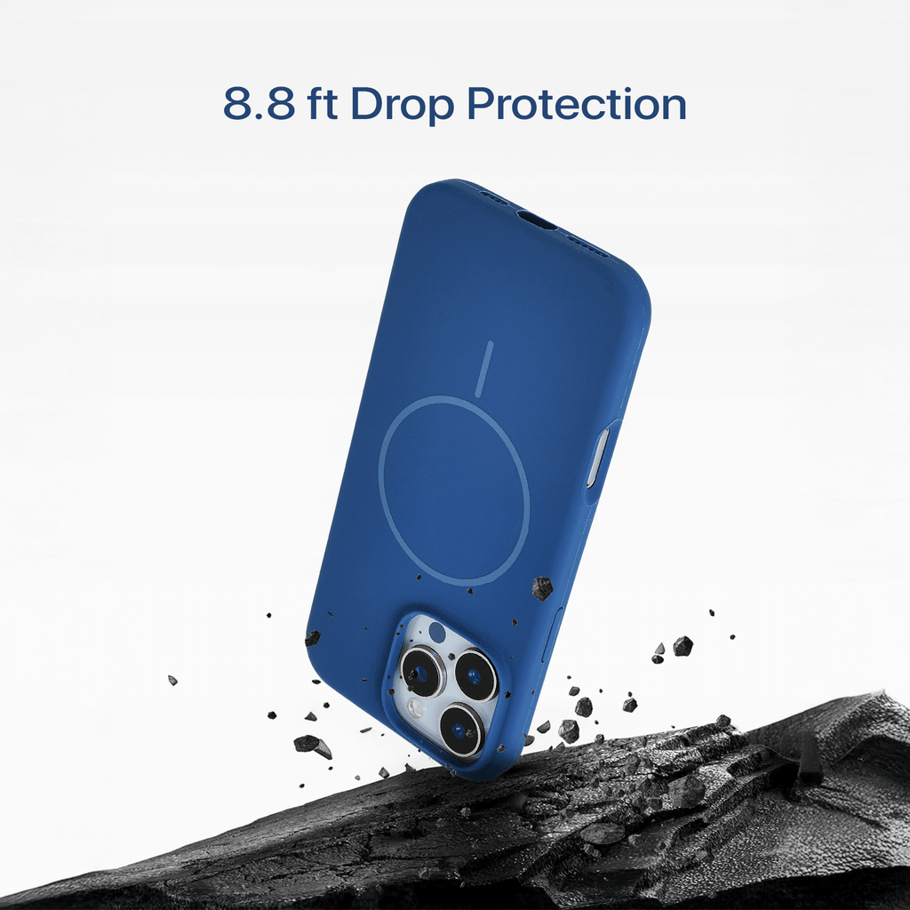 Anti Dust Magsafe Silicone Case - Iphone 15 Pro (Denim Blue)