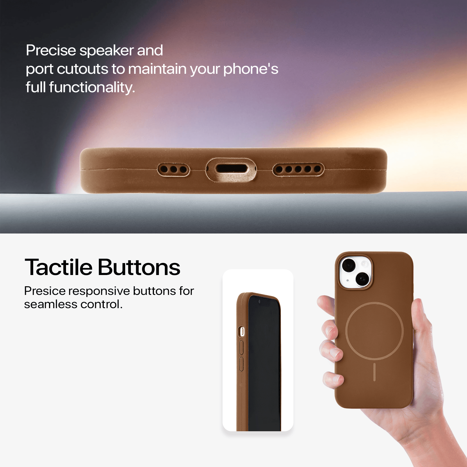 Anti Dust MagSafe Silicone Case - IPhone 14 ( Brown)