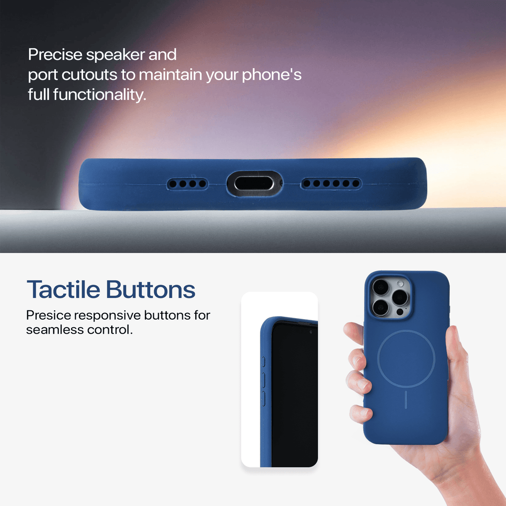 Anti Dust Magsafe Silicone Case - Iphone 15 Pro (Denim Blue)
