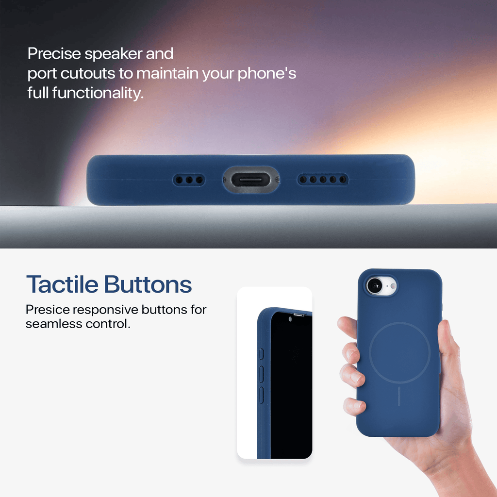Anti Dust Magsafe Silicone Case - Iphone 16 e (Blue)