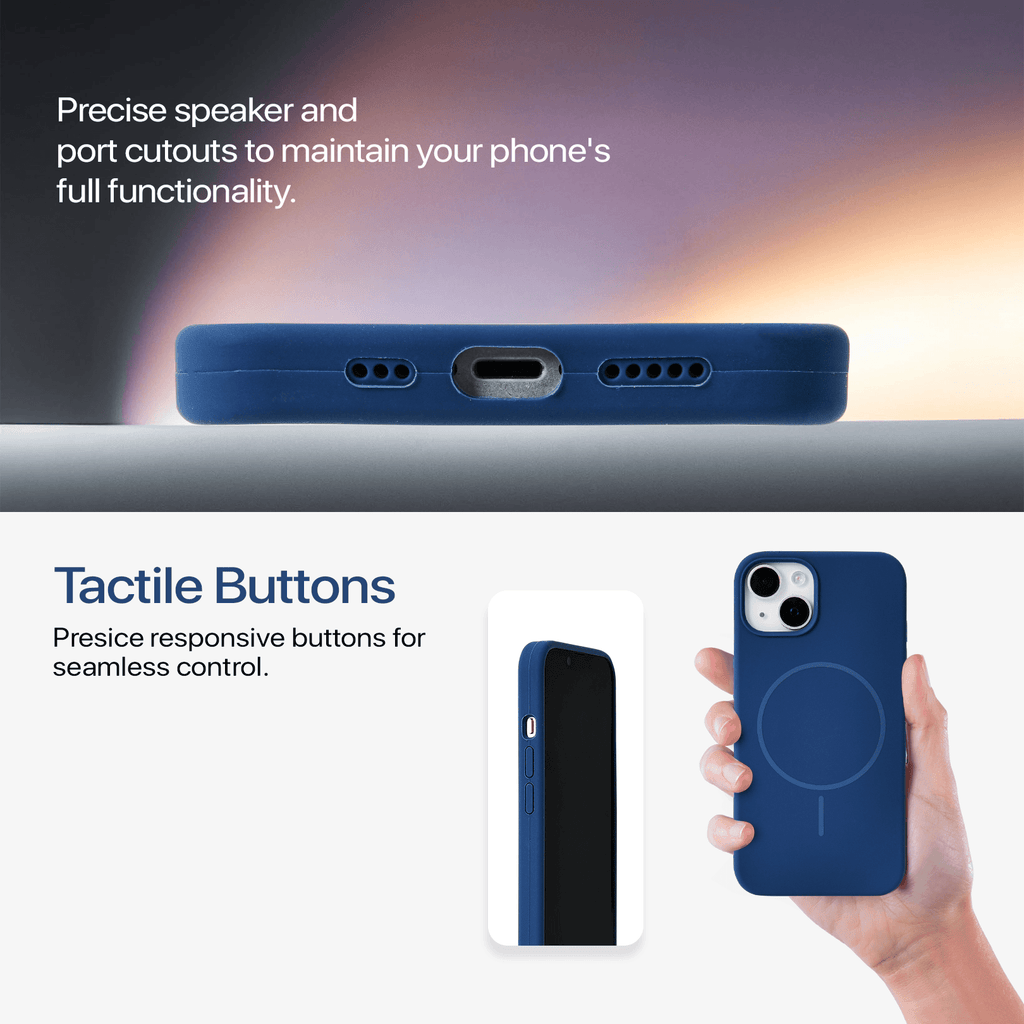 Anti Dust Magsafe Silicone Case - Iphone 14 Plus (Denim Blue)