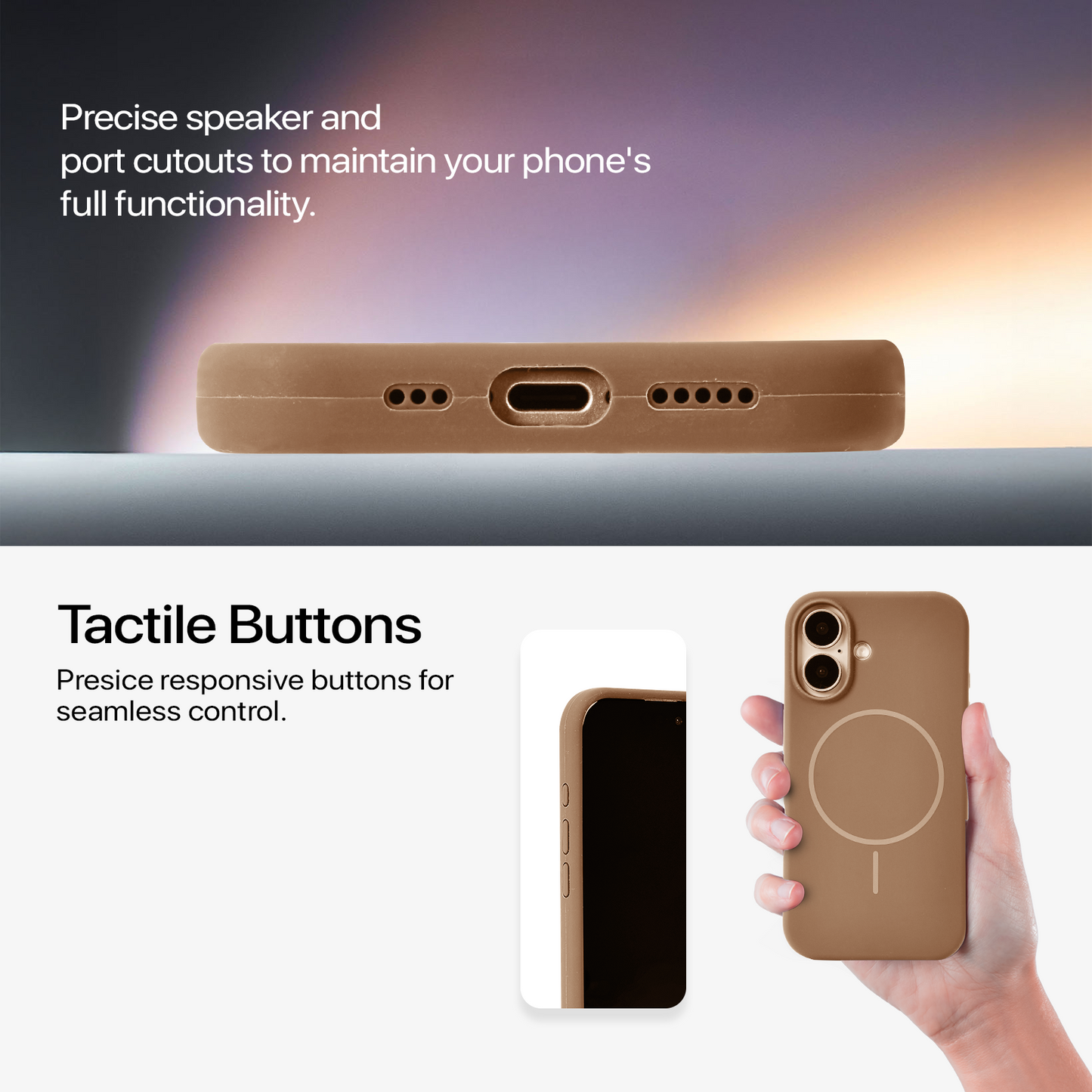 Anti Dust MagSafe Silicone Case - IPhone 16 plus ( Brown)