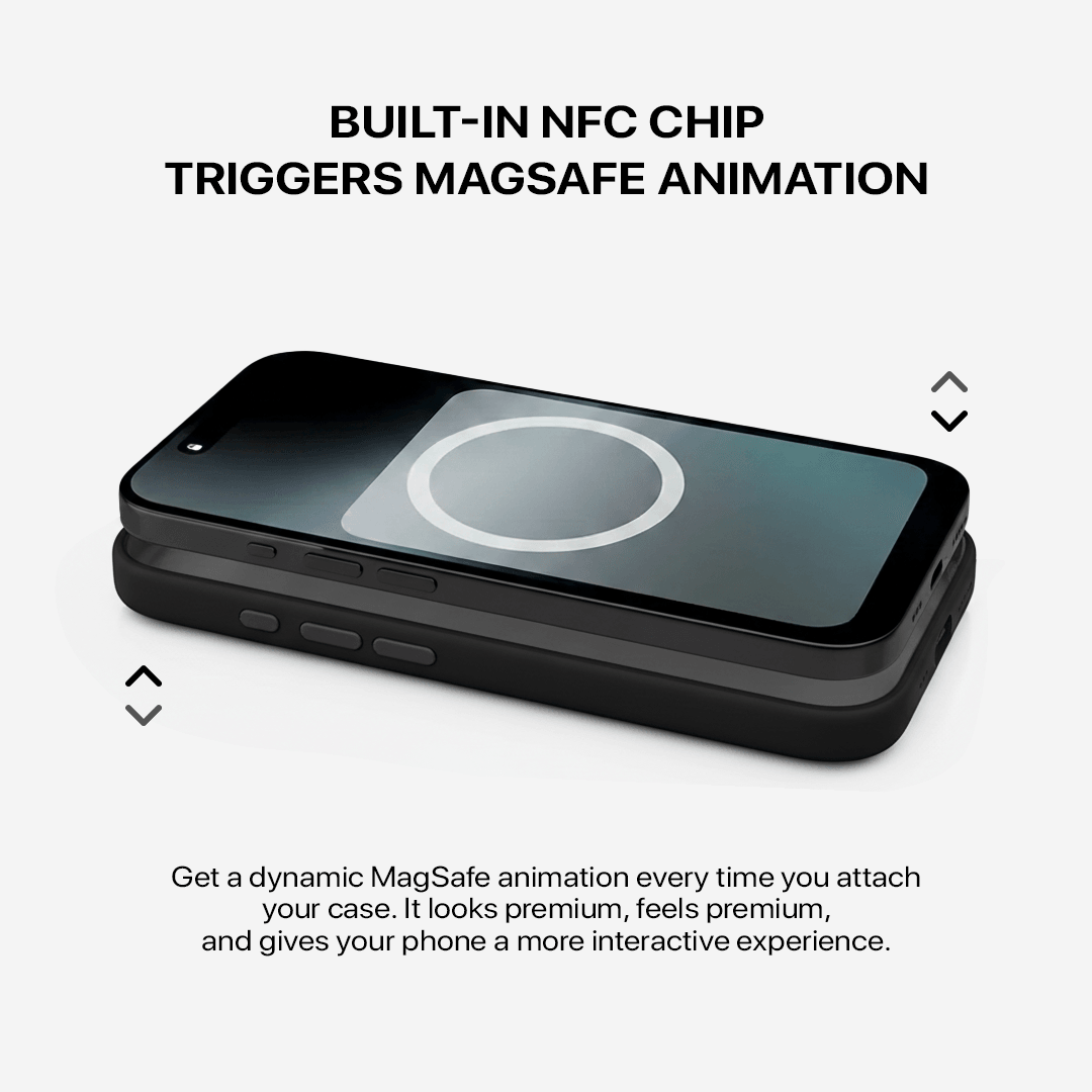 Signature Leather Magsafe Case - Iphone 13 Pro   (Royal Black)