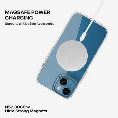 Anti Yellow Magsafe Transparent Clear Case - Iphone 14 Plus ( (CRYSTAL WHITE TITANIUM)