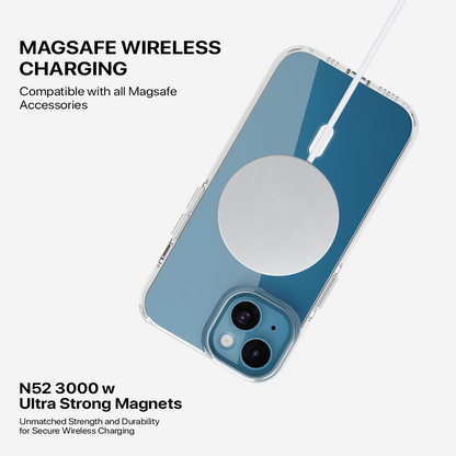 Anti Yellow Magsafe Transparent Clear Case - Iphone 14 Plus ( (CRYSTAL WHITE TITANIUM)