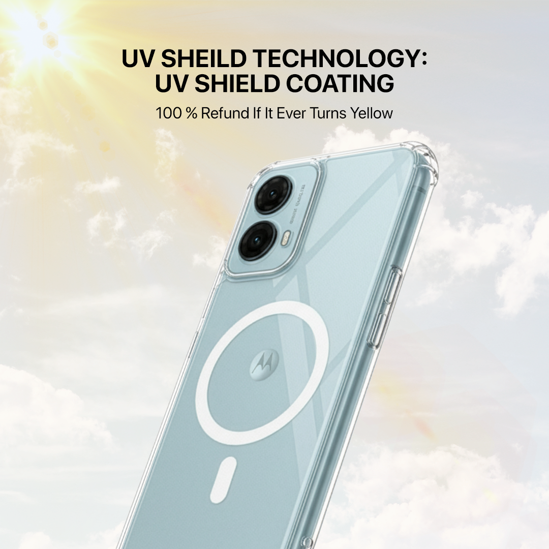 Anti Yellow Magsafe Clear Transparent Case - Motorola Edge 50 Fusion