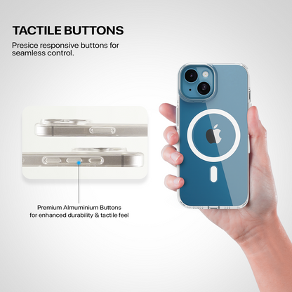 Anti Yellow Magsafe Transparent Clear Case - Iphone 14 Plus ( (CRYSTAL WHITE TITANIUM)