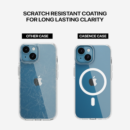 Anti Yellow Magsafe Transparent Clear Case - Iphone 14 Plus ( (CRYSTAL WHITE TITANIUM)