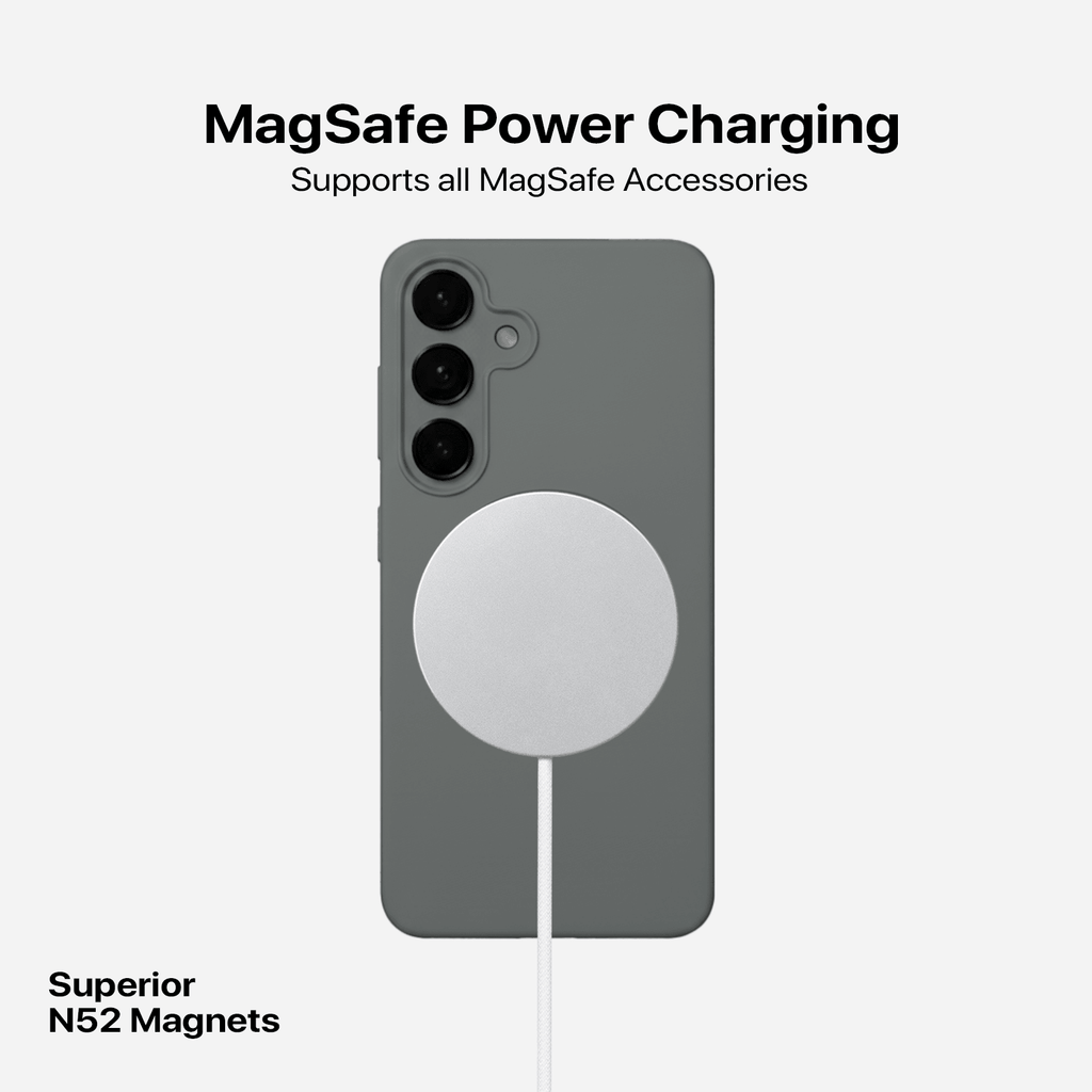 Anti Dust Magsafe Silicone Case - Samsung S23 PLUS (Grey)