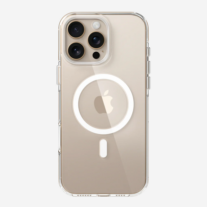 Anti Yellow Magsafe Transparent Clear Case- Iphone 16 Pro Max (CRYSTAL WHITE TITANIUM)