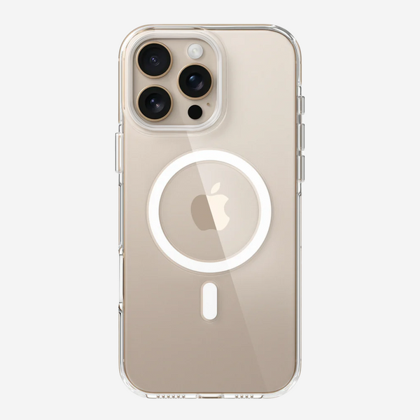 Anti Yellow Magsafe Transparent Clear Case- Iphone 16 Pro Max (CRYSTAL WHITE TITANIUM)