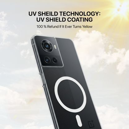 Anti Yellow Magsafe Clear Transparent Case - One Plus 10R