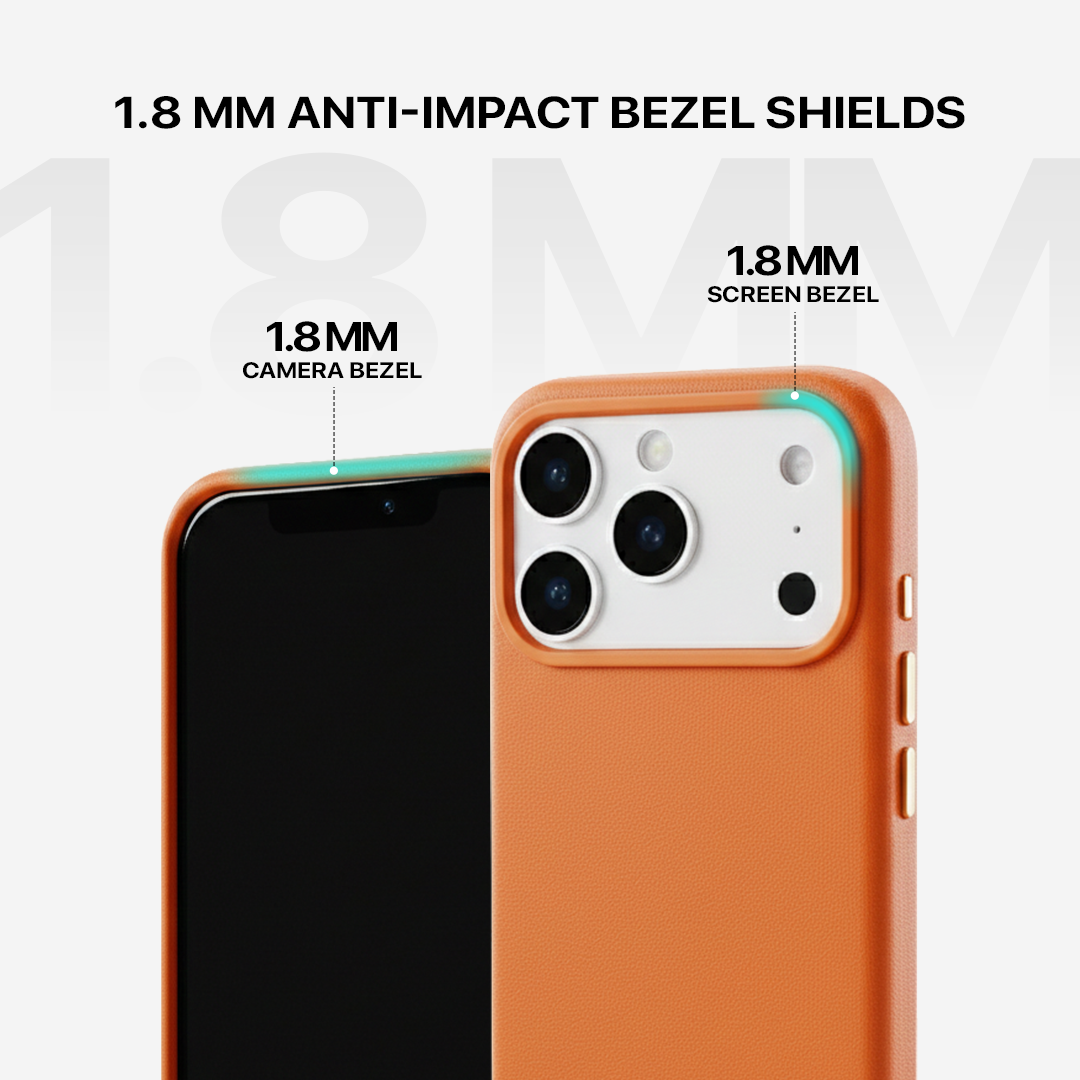 Signature Leather Magsafe Case - Iphone 17 Pro Max ( Ember Orange)