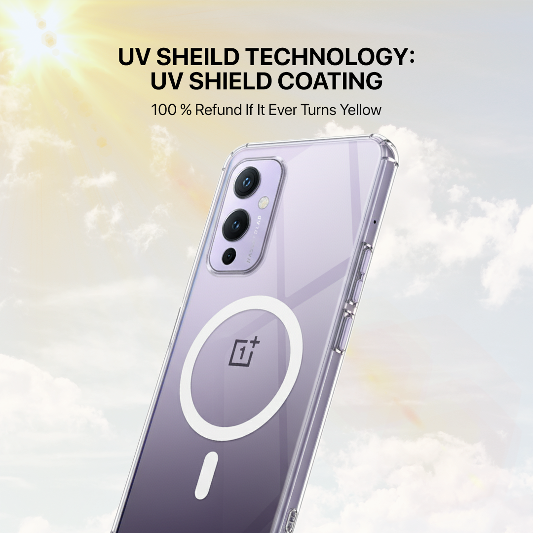 Anti Yellow Magsafe Clear Transparent Case - One Plus 9