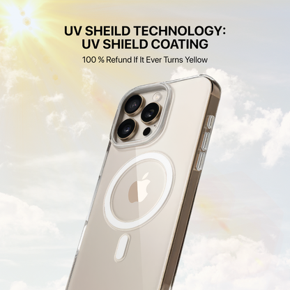 Anti Yellow Magsafe Transparent Clear Case - Iphone 13 Pro Max (CRYSTAL WHITE TITANIUM)