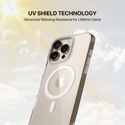 Anti Yellow Magsafe Clear Case - Iphone 15 Pro Max (CRYSTAL WHITE TITANIUM)