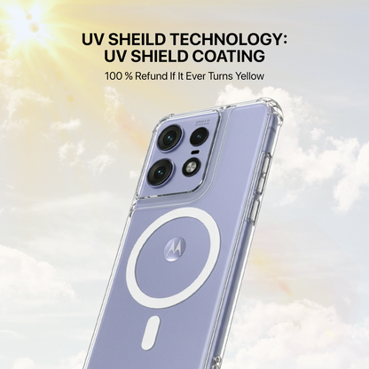 Anti Yellow Magsafe Clear Transparent Case - Motorola Edge 50 Pro