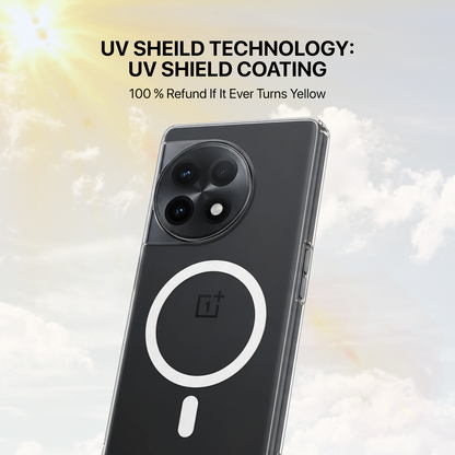 Anti Yellow Magsafe Clear Transparent Case - One Plus 12