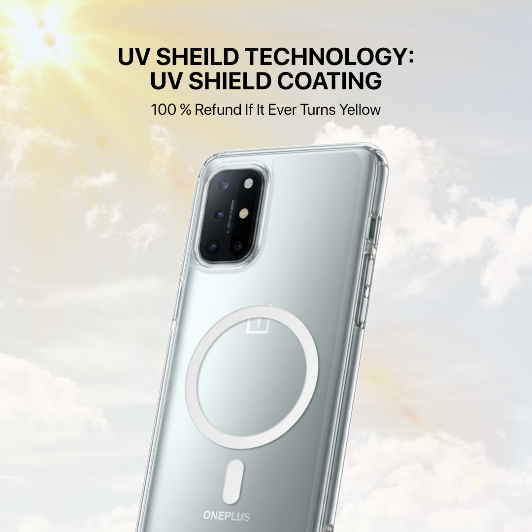 Anti Yellow Magsafe Clear Transparent Case - One Plus 8T