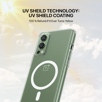 Anti Yellow Magsafe Clear Transparent Case - One Plus Nord 2