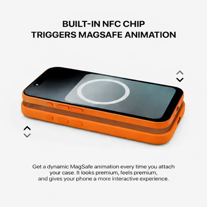 Signature Leather Magsafe Case - Iphone 17 Pro Max ( Ember Orange)