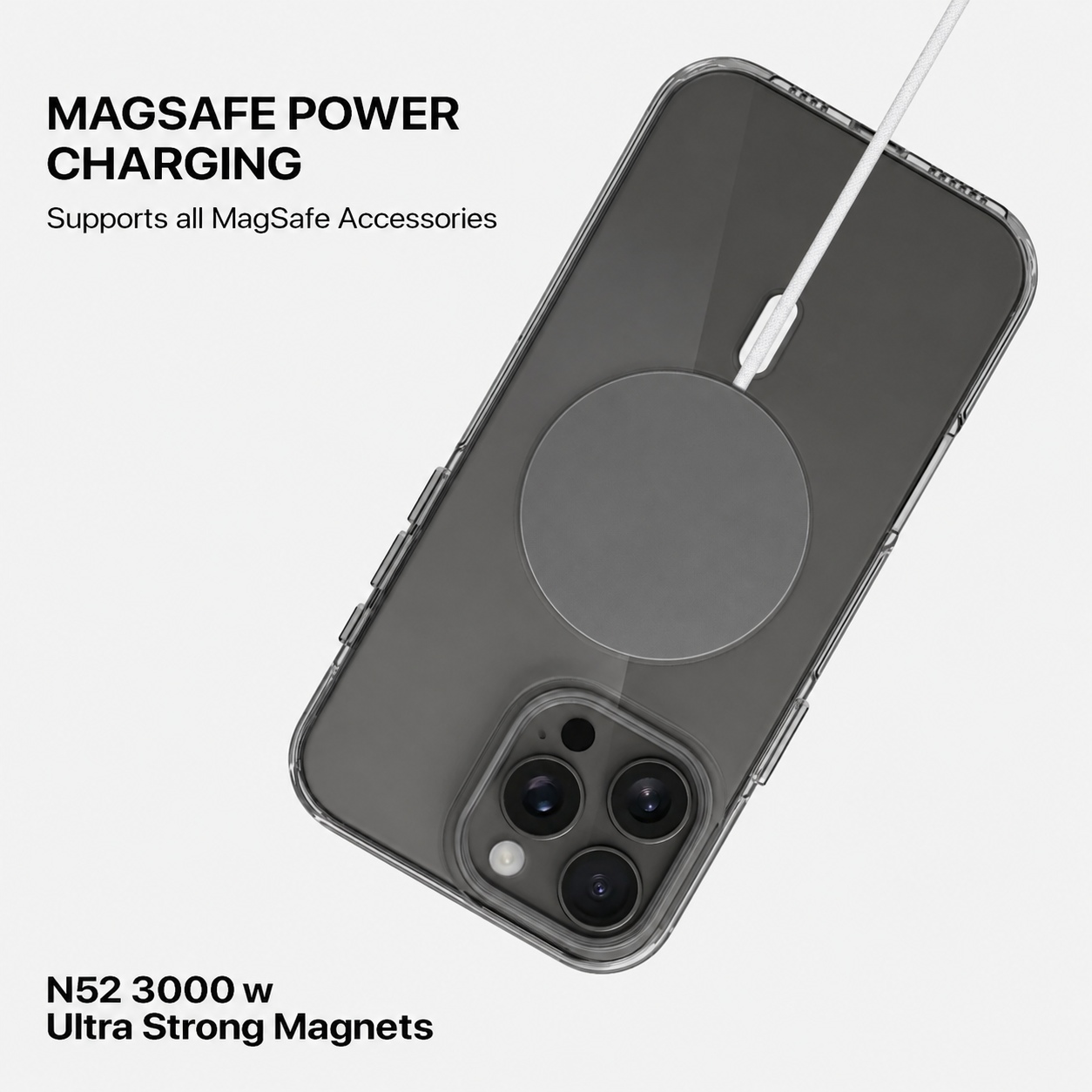 Anti Yellow Magsafe Clear Case - Iphone 14 Pro Max (CRYSTAL WHITE TITANIUM)
