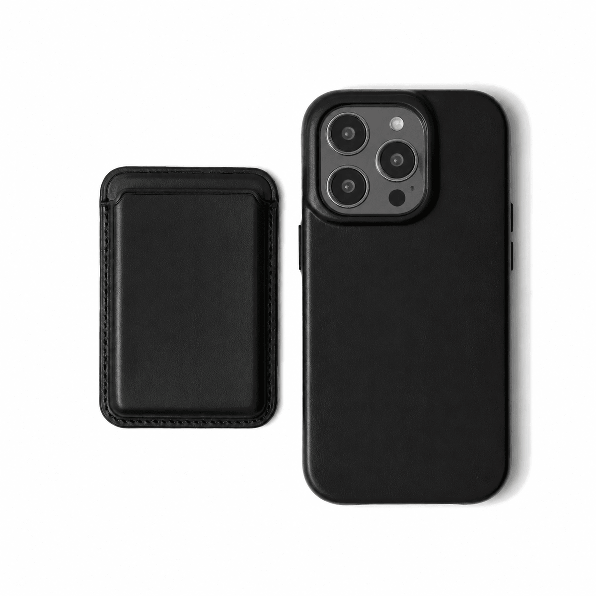 Signature Leather Magsafe Wallet for Iphone ( Black)