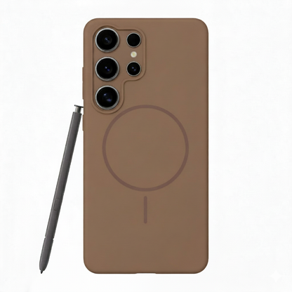 Anti Dust Magsafe Silicone Case - Samsung S24 Ultra (Brown)