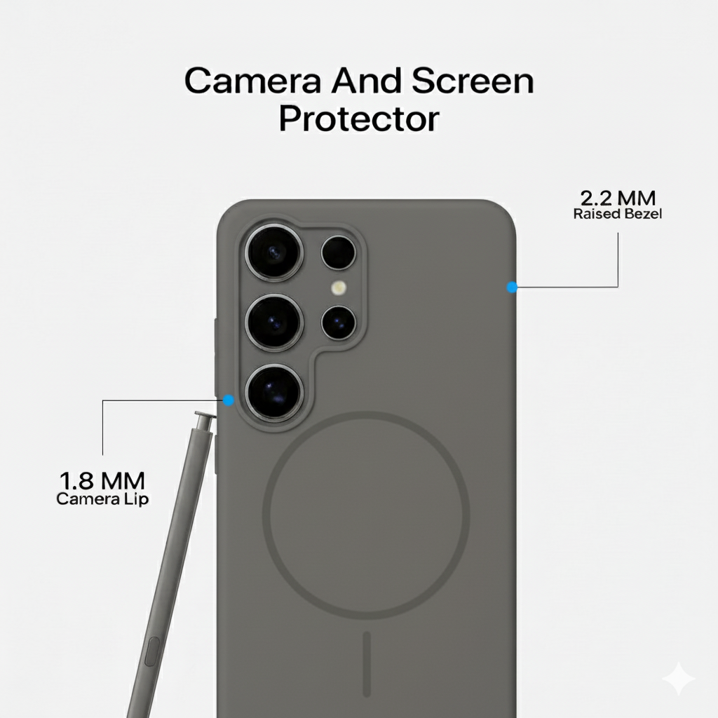 Anti Dust Magsafe Silicone Case - Samsung S23 Ultra (Grey)