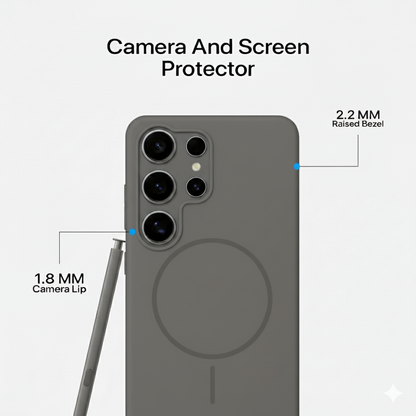 Anti Dust Magsafe Silicone Case - Samsung S23 Ultra (Grey)
