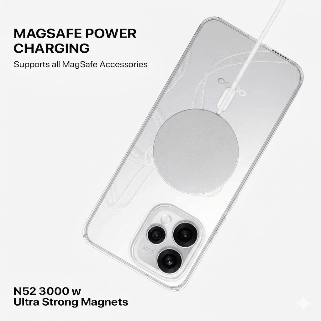 Anti Yellow Magsafe Clear Case - OPPO RENNO 15