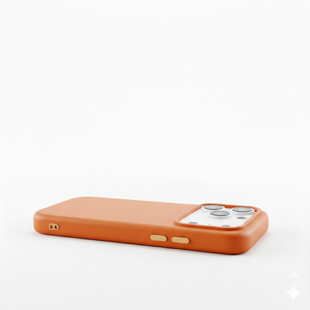 Signature Leather Magsafe Case - Iphone 17 Pro ( Ember Orange)