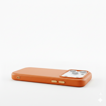 Signature Leather Magsafe Case - Iphone 17 Pro ( Ember Orange)