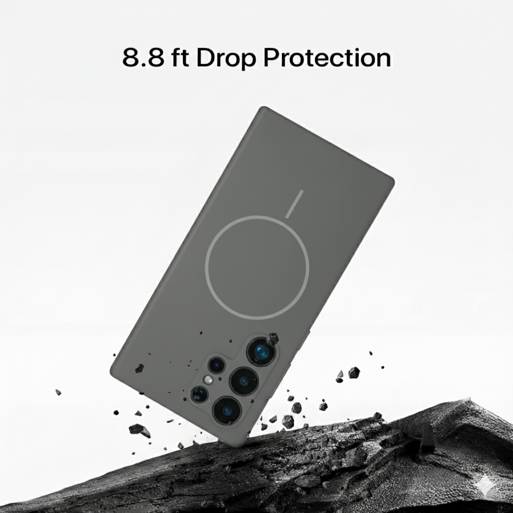 Anti Dust Magsafe Silicone Case - Samsung S23 Ultra (Grey)