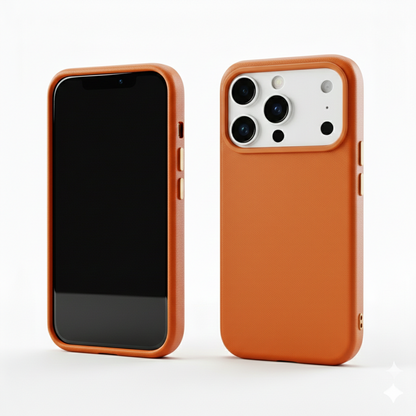 Signature Leather Magsafe Case - Iphone 17 Pro ( Ember Orange)