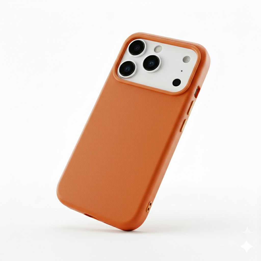 Signature Leather Magsafe Case - Iphone 17 Pro ( Ember Orange)