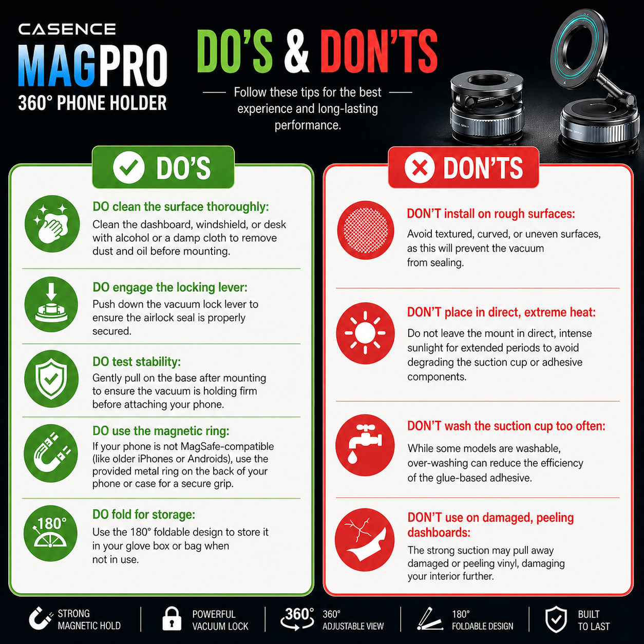 360° MagPro Magnetic Phone Holder by Casence