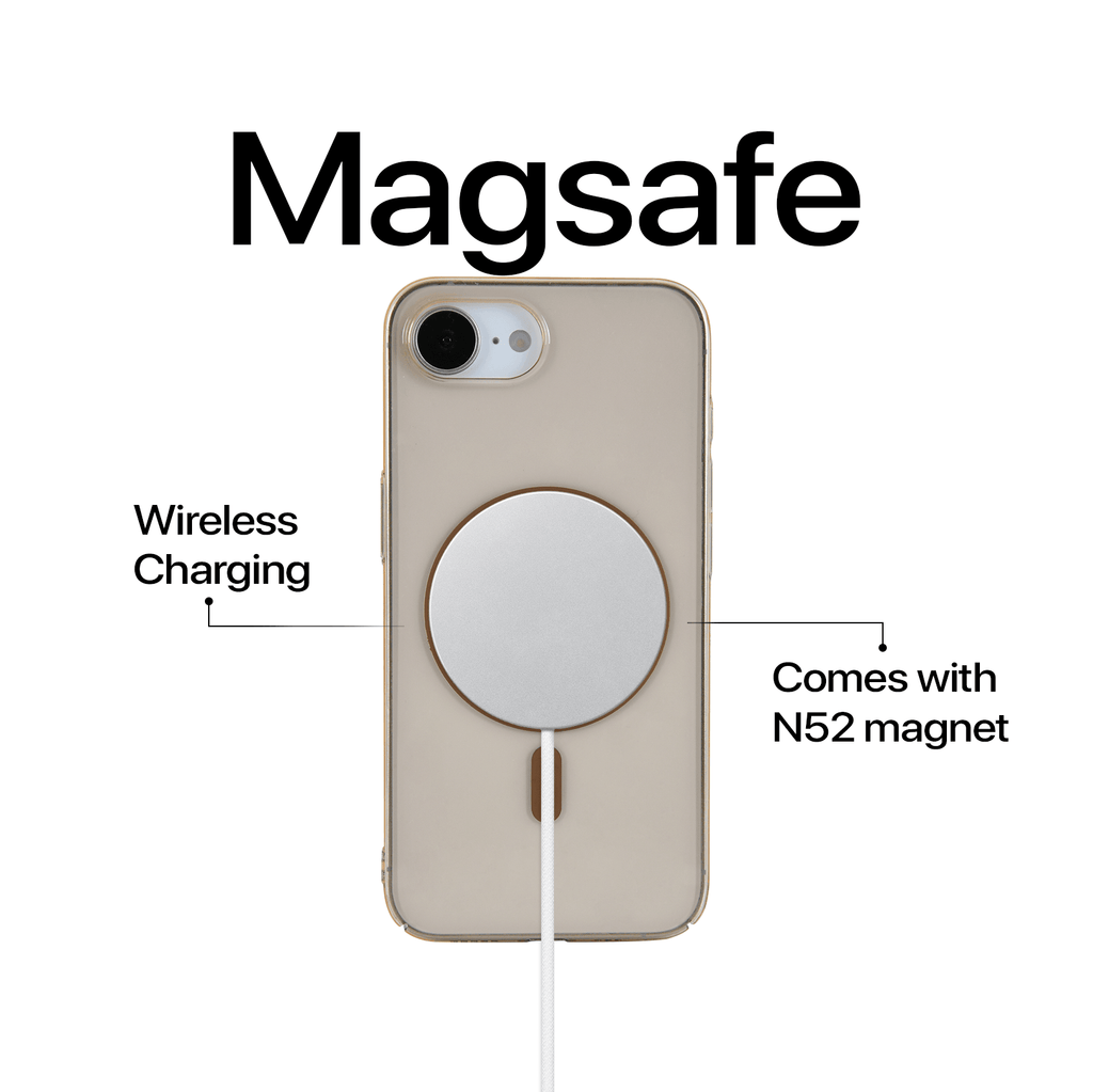 Anti Yellow Magsafe Clear Case - Iphone 16e (CRYSTAL Desert TITANIUM)