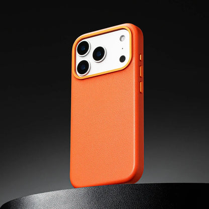 Signature Leather Magsafe Case - Iphone 17 Pro ( Ember Orange)